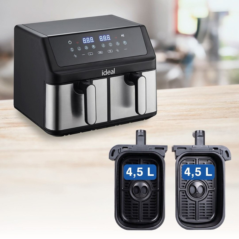 Eldom IDEAL Fat-free fryer, double horizontal 9L, 8 functions - including food drying