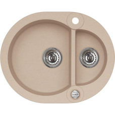 Alveus Granite sink ROLL 80-55, sand color + siphon + valve 1218155