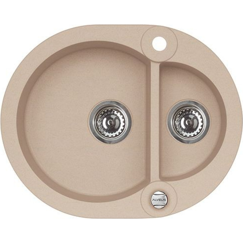 Alveus Granite sink ROLL 80-55, sand color + siphon + valve 1218155