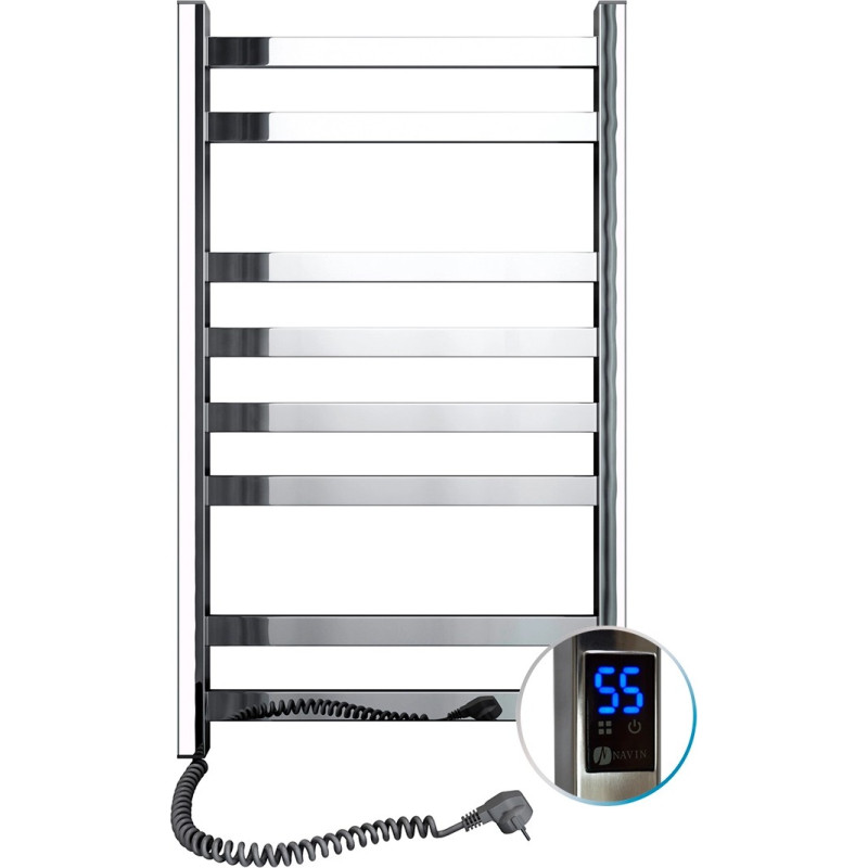 Navin Electric towel warmer Avangard Sensor 480x800, chrome, with timer, 10-028153-4880, (cable on the left)