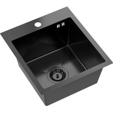 Quadron Faucet, LUKE 90, ZH4045PVDBLM, black metal.