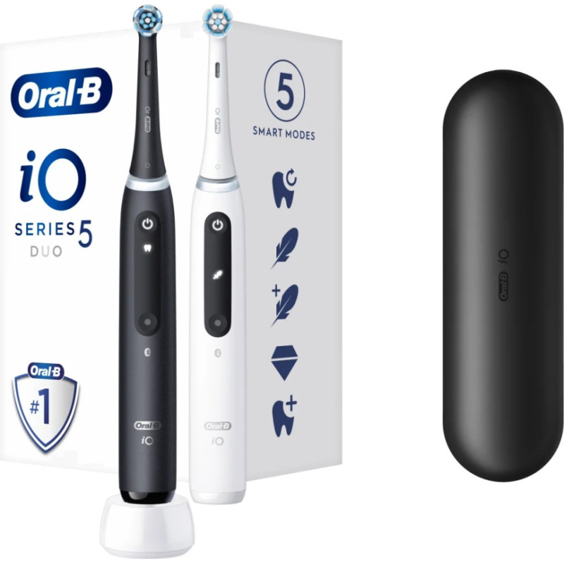 Oral-B Elektrinis dantų &scaron;epetėlis Oral-B iO5 Duo Matt Black/Quite white