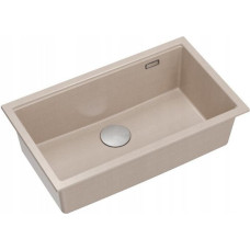 Graniteq LOGAN 110 GraniteQ zlewozmywak pearl beige 76x45x23,5 cm 1-komorowy wpuszczany z syfonem manualnym stal szlachetna