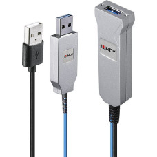 Lindy Kabel USB Lindy USB-A - 2x USB-A 30 m Niebieski (43345)