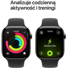 Apple Smartwatch Apple Watch 11 GPS 42mm Jet Black Alu Sport Band S/M Czarny  (MEQT4WF/A)