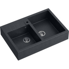 Quadron Zlewozmywak Quadron BILL 120 GraniteQ black diament/elementy stalowe