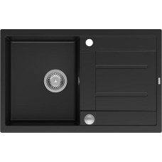 Graniteq Zlewozmywak GraniteQ MORGAN 111 zlewozmywak pure carbon z syfonem Push To Open 1-komorowy z/o / elementy stal szlachetna