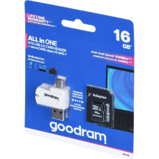 Goodram M1A4-0160R12 memory card 16 GB MicroSDHC Class 10 UHS-I