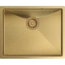 Quadron Zlewozmywak Quadron ANTHONY SteelQ zlewozmywak PVD złoty z syfonem 1-komorowy b/o wersja wpuszczana + szablon + zaczepy