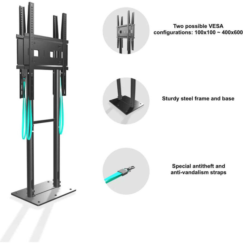 Onkron Tv Set Acc Mobile Stand/55-100/BLACK FPRO2L-20-B ONKRON