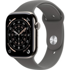 Apple Smartwatch Apple Watch 11 GPS + Cellular 46mm Natural Titanium Sport Band M/L Grafitowy  (MFCX4ZR/A)