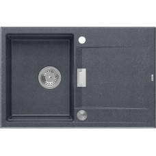 Owen Zlewozmywak Owen OWEN 111 GraniteQ zlewozmywak z syfonem Push 2 Open 1-komorowy z/o (760x500x215, kom. 330x430) black diamond / elementy stalowe