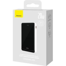 Baseus Power Bank Magnetic Wireless charging (With Xiaobai Type-C to Type-C 60W(20V/3A) 0.5m) MagSafe 15W / PD 20W, 10000 mAh, White (PPCX000202)