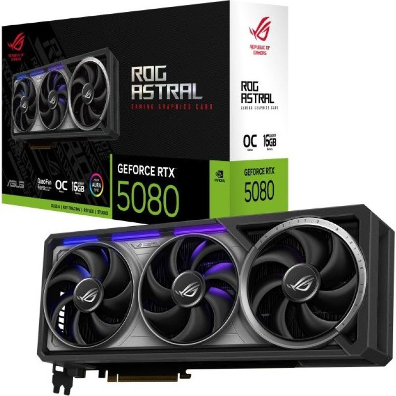 Asus Karta graficzna geforce rtx 5080 rog astral oc gddr7 256bit 3dp/2hdmi