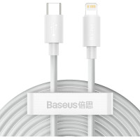 Baseus Simple Wisdom Data Cable Kit USB-C to Lightning PD 20W (2PCS/Set) 1.5m White