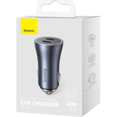Baseus Car Charger Golden Contactor Pro fast Charger C+C 40W Gray (CGJP000013)