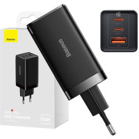 Baseus Wall charger Baseus GaN5 Pro 2xUSB-C + USB, 65W (black)
