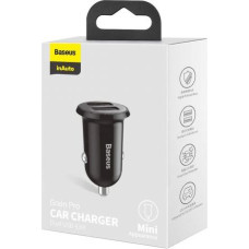 Baseus Car Charger Grain Pro Dual USB 4.8A Black (CCALLP-01)