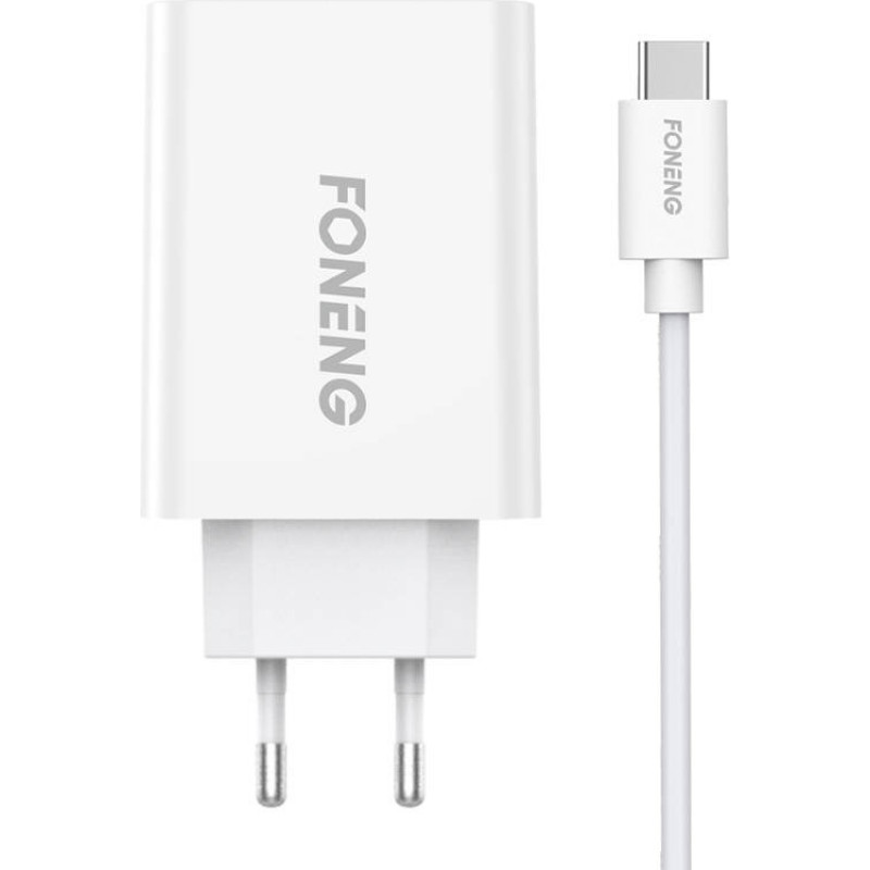 Foneng Fast charger Foneng 1x USB EU43 10.5W+ USB Type C cable