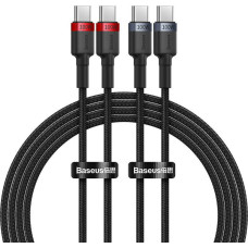 Baseus Cable Baseus Cafule USB-C to USB-C 100W,2m, 2psc (Red Black, Grey Black)
