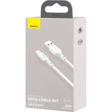 Baseus Type-C Simple Wisdom cable (2pcs/set) 5A 1.5m White (TZCATZJ-02)