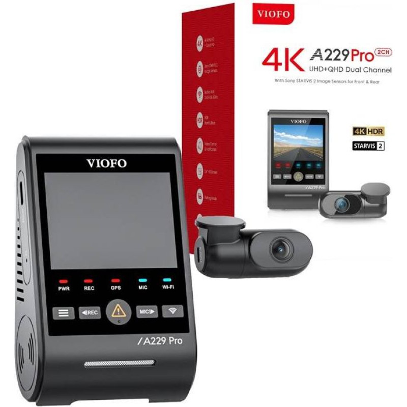 Viofo A229 PRO 2CH 4K + 2K WiFi, GPS