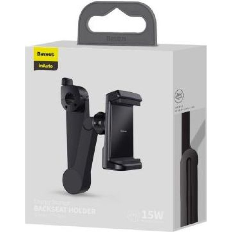 Baseus Car Mount Wireless Charger Energy Storage Backseat phone holder 15W Black (WXHZ-01)