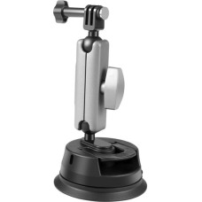 Puluz car mount with suction cup, mounting adapter and long screw for sports cameras (including Osmo Action 3, Insta360 X3)