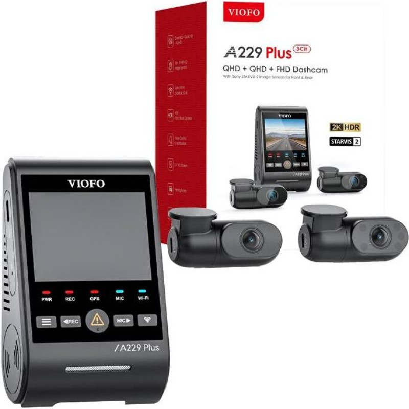 Viofo A229 PLUS 3CH 2K + 1080p WiFi, GPS