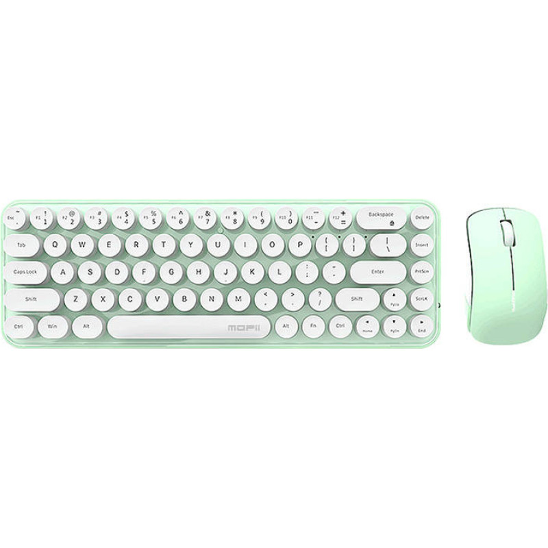 Mofii Bean 2.4G Wireless Keyboard + Mouse Set (White-Green)