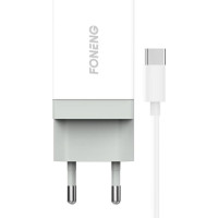 Foneng Fast charger Foneng 1x USB K210 10.5W + USB Type C cable 1m