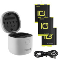 Telesin 3-slot waterproof charger Telesin Allin box for GoPro Hero 9 / Hero 10 / Hero 11 / Hero 12 + 3 batteries (GP-BTR-906-GY-B)