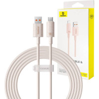 Baseus Fast Charging cable Baseus USB to USB-C Habitat Series 2m 100W (pink)