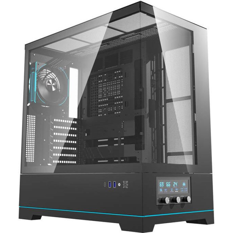 Darkflash DY451 PRO computer case (black) + 1 fan