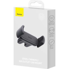 Baseus Car Mount Steel Cannon 2 Smartphone holder for the ventilation grille from 4.7 to 6.76 inch, Black (SUGP000001)