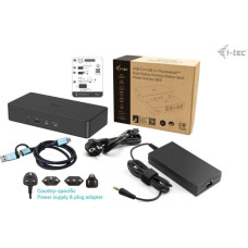 I-Tec USB 3.0 / USB-C / Thunderbolt 2x 4K Professional Dock Gen 2 2x DP 2x HDMI LAN Audio 2x USB-C 10Gbps 5x USB-A 2x10Gbps + 3x 5Gbps Power Delivery 100W - Stacja dokująca