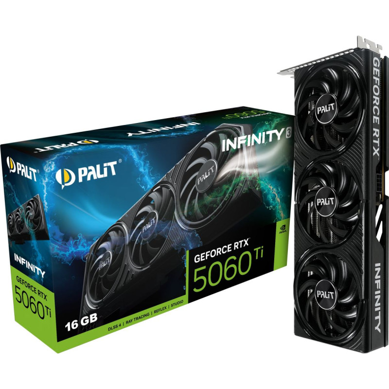 Palit Karta graficzna Palit GeForce RTX 5060 Ti Infinity 3 16GB GDDR7 DLSS4 (NE7506T019T1-GB2061S)