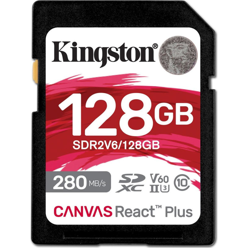 Kingston SDXC 128GB Canvas React Plus SDXC UHS-II 280R/100W U3 V60