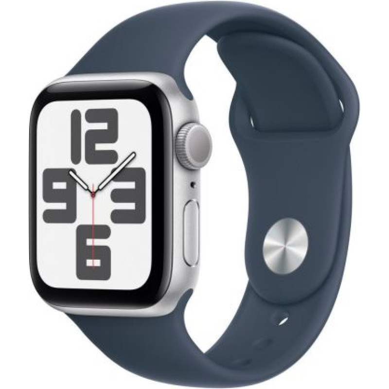 Apple Watch SE (2024) GPS 40mm Silver Alu Case, Denim Sport Strap S/M EU MXEC3