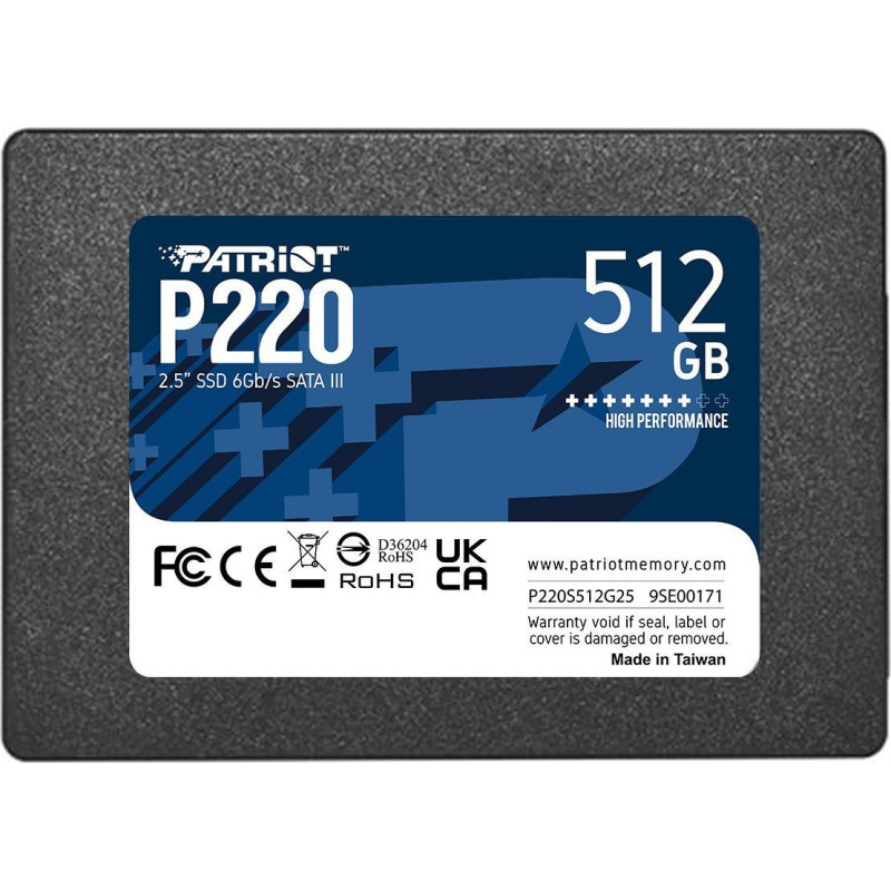 Patriot Dysk SSD Patriot P220 512GB 2.5'' SATA III (P220S512G25)