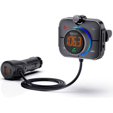 Savio TR-14 Transmiter FM z Bluetooth i ładowarką PD 87.6 - 107.9 MHz Bluetooth/USB Black