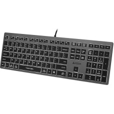 A4 Tech A4Tech FSTYLER FX60H (White Backlit) keyboard USB QWERTY Black, Grey