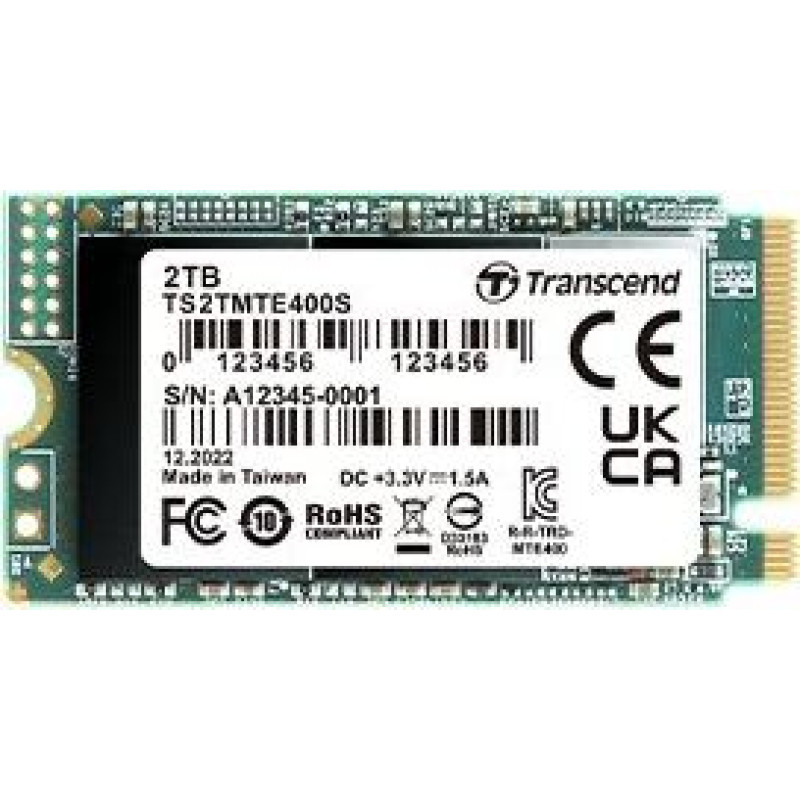 Transcend Dysk SSD Transcend MTE400S 2TB M.2 2242 PCI-E x4 Gen3 NVMe (TS2TMTE400S)